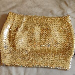 Gold Sequin Crop Top